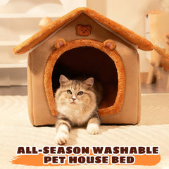 All-Season Washable Pet House Bed