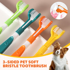 3-Sided Pet Soft Bristle Toothbrush