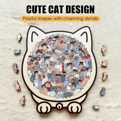 🔥2025 Newest Adorable Cat-Shaped Wooden Jigsaw Puzzle