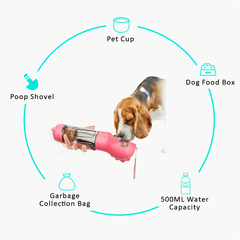 4 in 1 Portable Dog Water Bottle