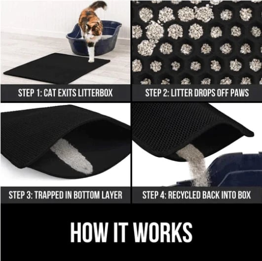 🎉LAST DAY SALE 59% OFF🔥Non-Slip Cat Litter Mat-BUY 3 GET 1 FREE
