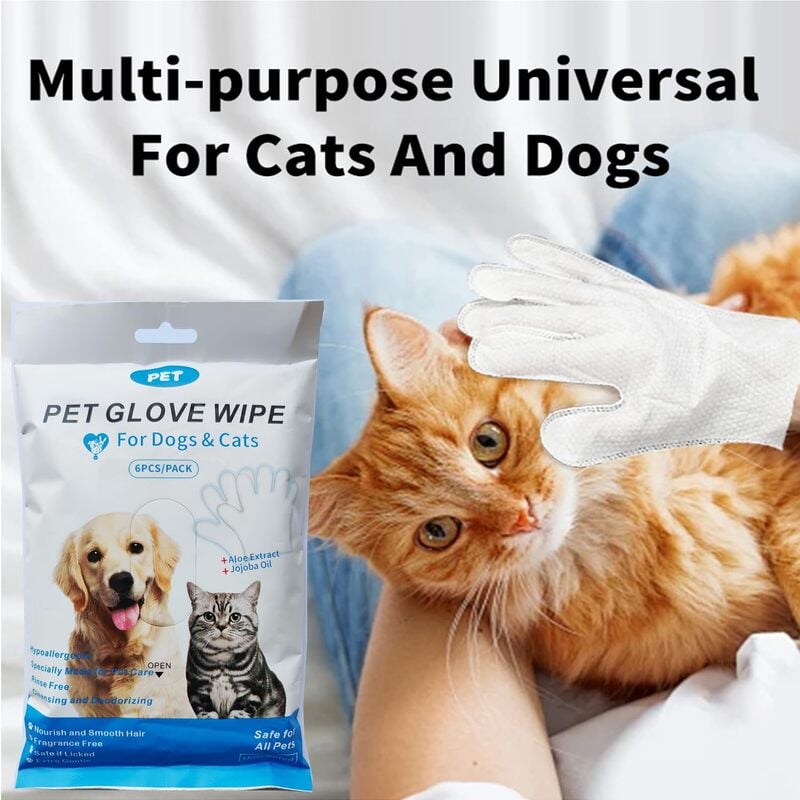 🎁Last Day Promotion 50% OFF🔥Pet Bathing Wipes for Dogs & Cats, Cleaning & Deodorizing Grooming Gloves