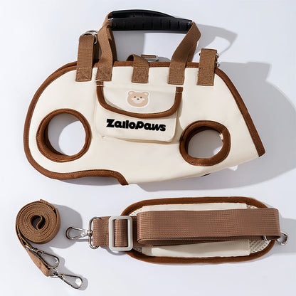 3-Way Horizontal Pet Carrier – Crossbody, Hand-Carry & Leash-Compatible Carrier