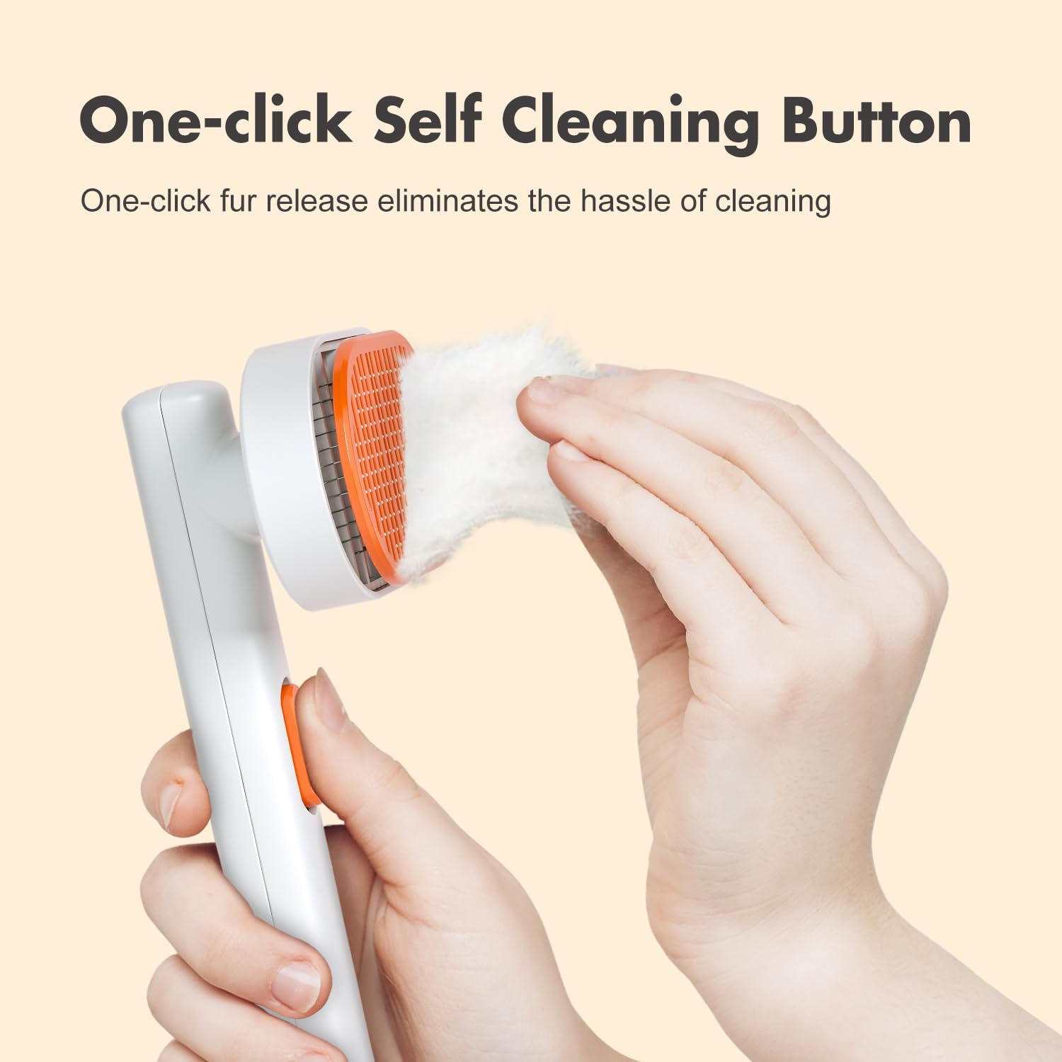 Button Quick Clean Waterproof Cat Hair Brush