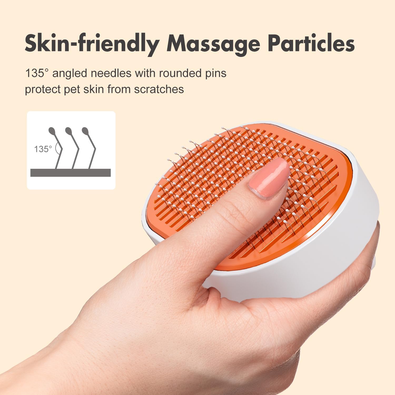 Button Quick Clean Waterproof Cat Hair Brush