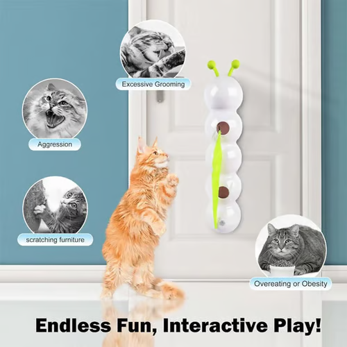 New💥2025 Hot Sale!🐛Interactive Electric Caterpillar Cat Toy