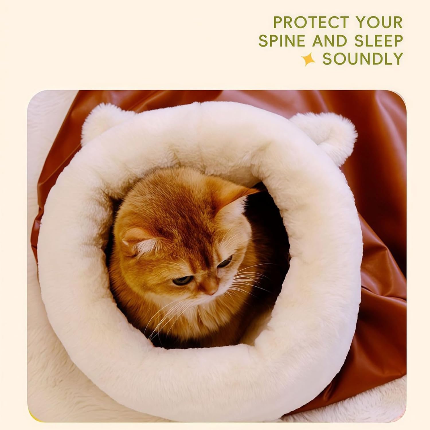 Large Cat Sleeping Bag – 360° Wrap Soft Plush Cat Bed