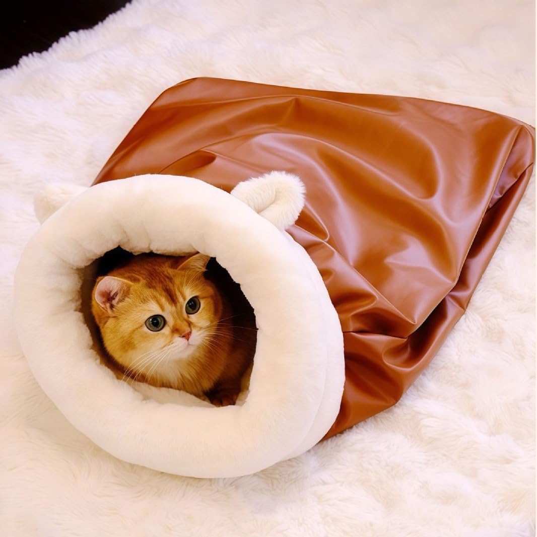 Large Cat Sleeping Bag – 360° Wrap Soft Plush Cat Bed