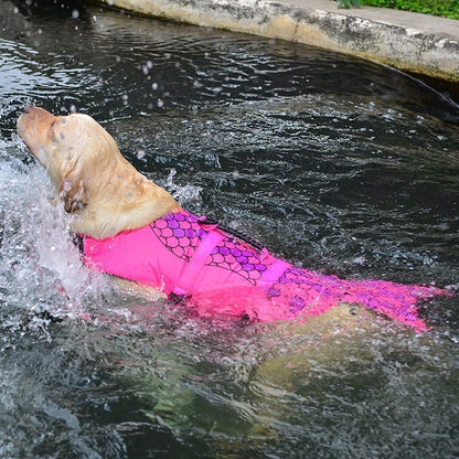 Dog Life Jacket Ripstop Shark Dog Safety Vest Adjustable Preserver with High Buoyancy and Durable Rescue Handle for Small,Medium,Large Dogs, Pink Fish X-Small
