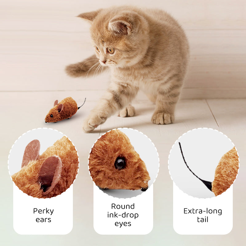 🐈Hot Sale 50% OFF💥Interactive Automatic Moving Mouse Toys with Squeaky Sound