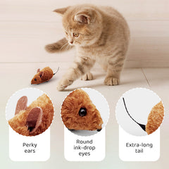 🐈Hot Sale 50% OFF💥Interactive Automatic Moving Mouse Toys with Squeaky Sound