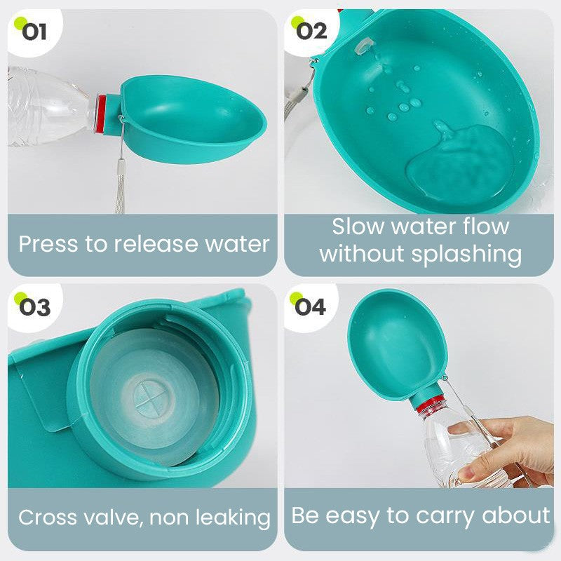 Pet Outdoor Water Feeder Attach to Water Bottle