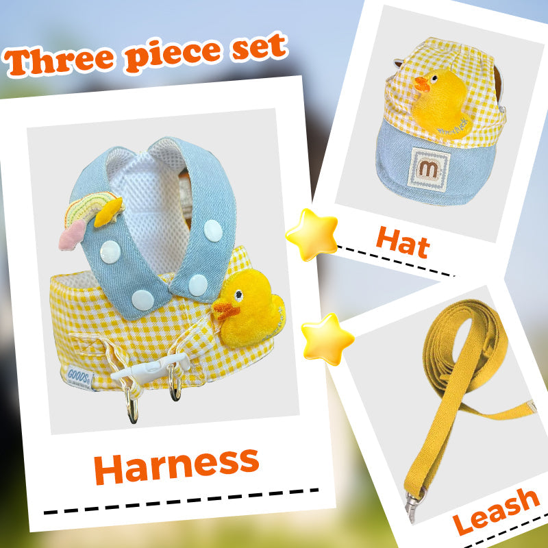 Summer Pet Chest Harness with Matching Adorable Hat