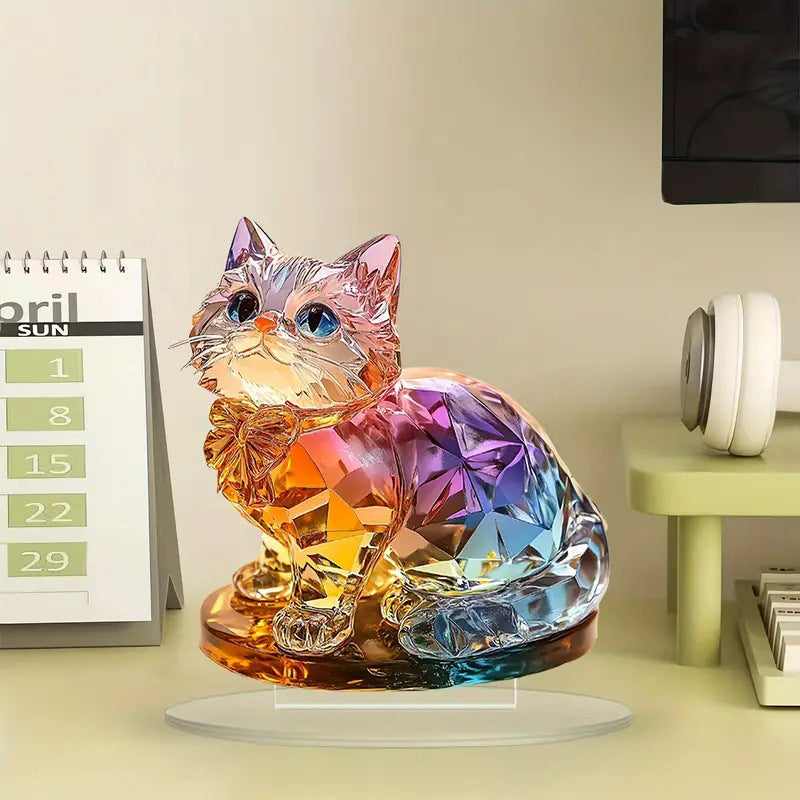 Colorful Kitten Desktop Standing Decoration