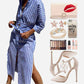 Loose Striped Half Sleeve Shirt Dress