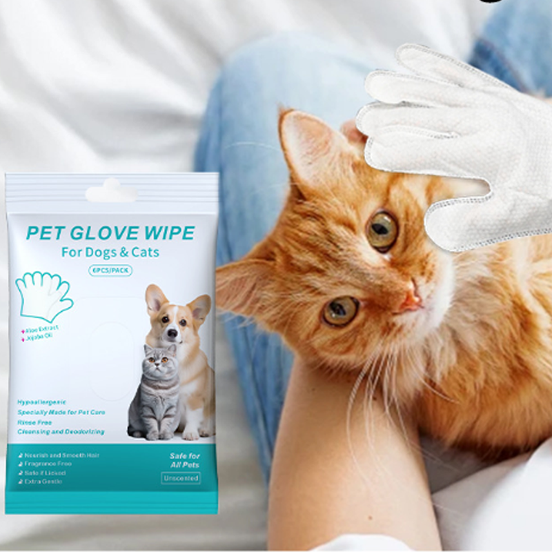 Convenient Efficient Pet Wash-Free Wipes Gloves