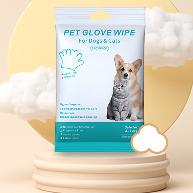 🔥Rinse-Free Dog Shampoo Mitts – Hypoallergenic Pet Bath Wipes, 6 Packs
