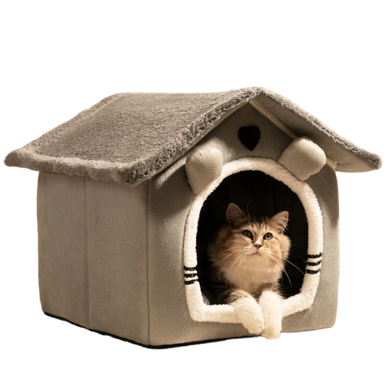 All-Season Washable Pet House Bed