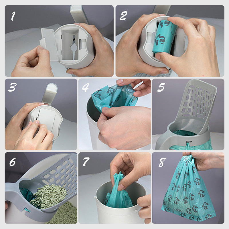 Nice gift* 2 in 1 Cat Scoop Integrated Shovel Bucket