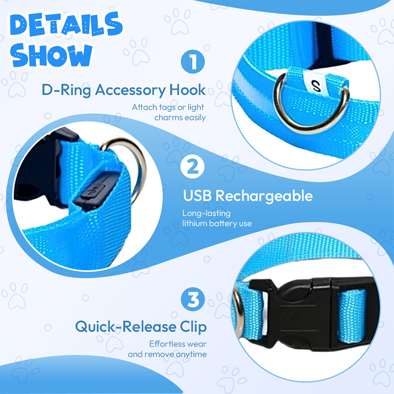 Adjustable LED Dog Collar for Dog Safety
