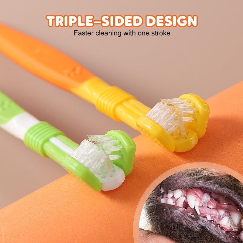 3-Sided Pet Soft Bristle Toothbrush