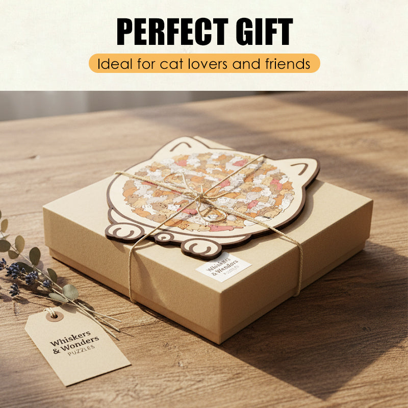 🔥2025 Newest Adorable Cat-Shaped Wooden Jigsaw Puzzle