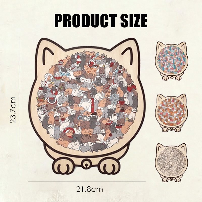 🔥2025 Newest Adorable Cat-Shaped Wooden Jigsaw Puzzle
