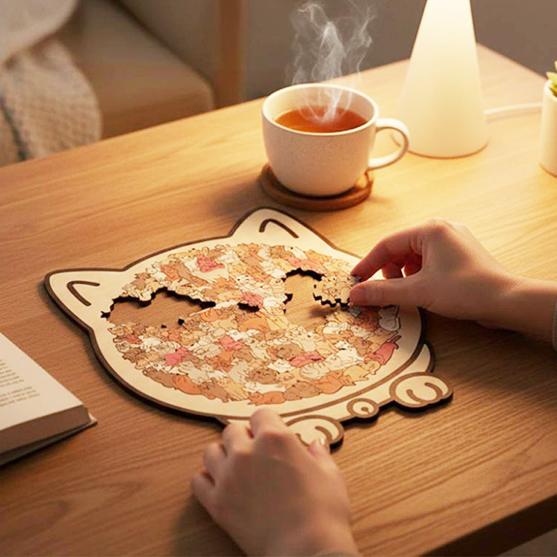 🔥2025 Newest Adorable Cat-Shaped Wooden Jigsaw Puzzle