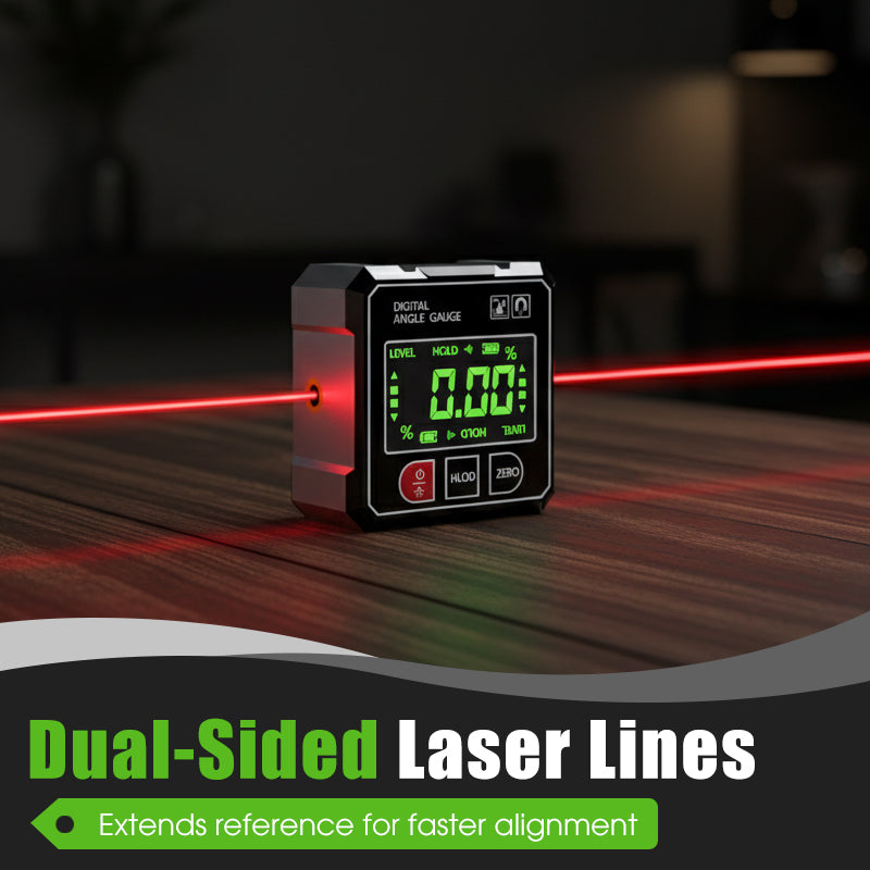 Digital Laser Angle Gauge With 4-Sided Magnetic Base