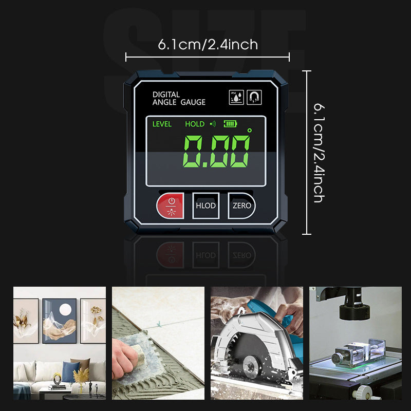 Digital Laser Angle Gauge With 4-Sided Magnetic Base